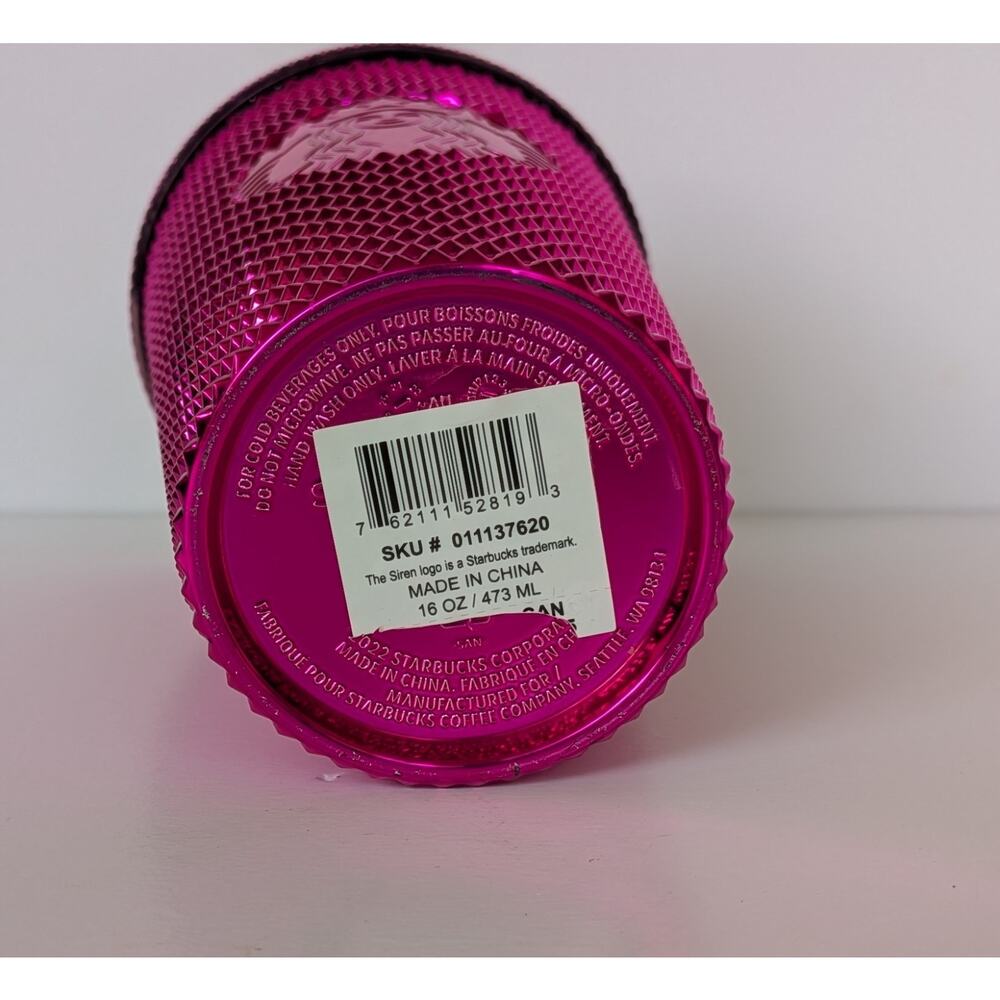 Starbucks Tumbler 2022 Christmas Pink Sangria 16oz Studded Cup - Picture 3 of 3